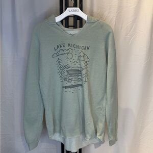 Lake Michigan Graphic‎ Sweatshirt - Light Green